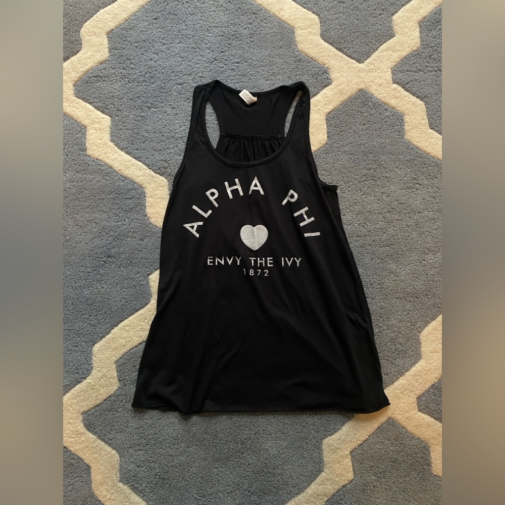 Alpha Phi Black and Silver Tank